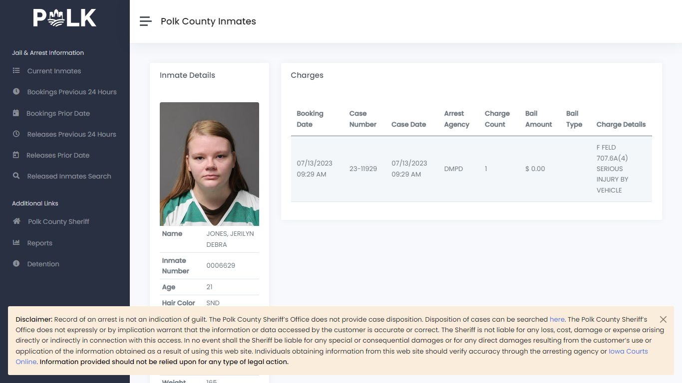 Inmate Details - Polk Inmates